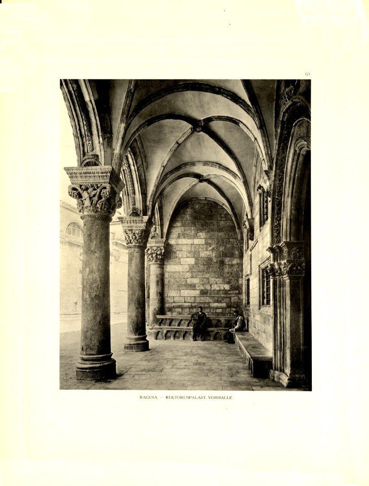 Tafel 121 Ragusa-Dubrovnik - Vorhalle Rektorenpalast - Heliografie Kowalczyk 1909