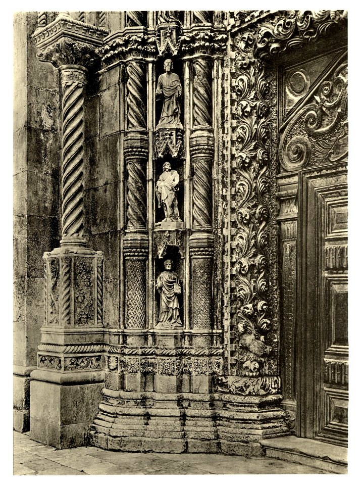 Tafel 095a Sebenico - Dom, Detail Hauptportal - Heliografie Kowalczyk 1909