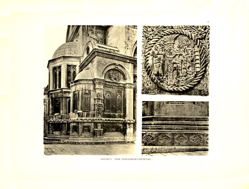 Tafel 092 Sebenico - Dom, Choransicht und Detail - Heliografie Kowalczyk 1909