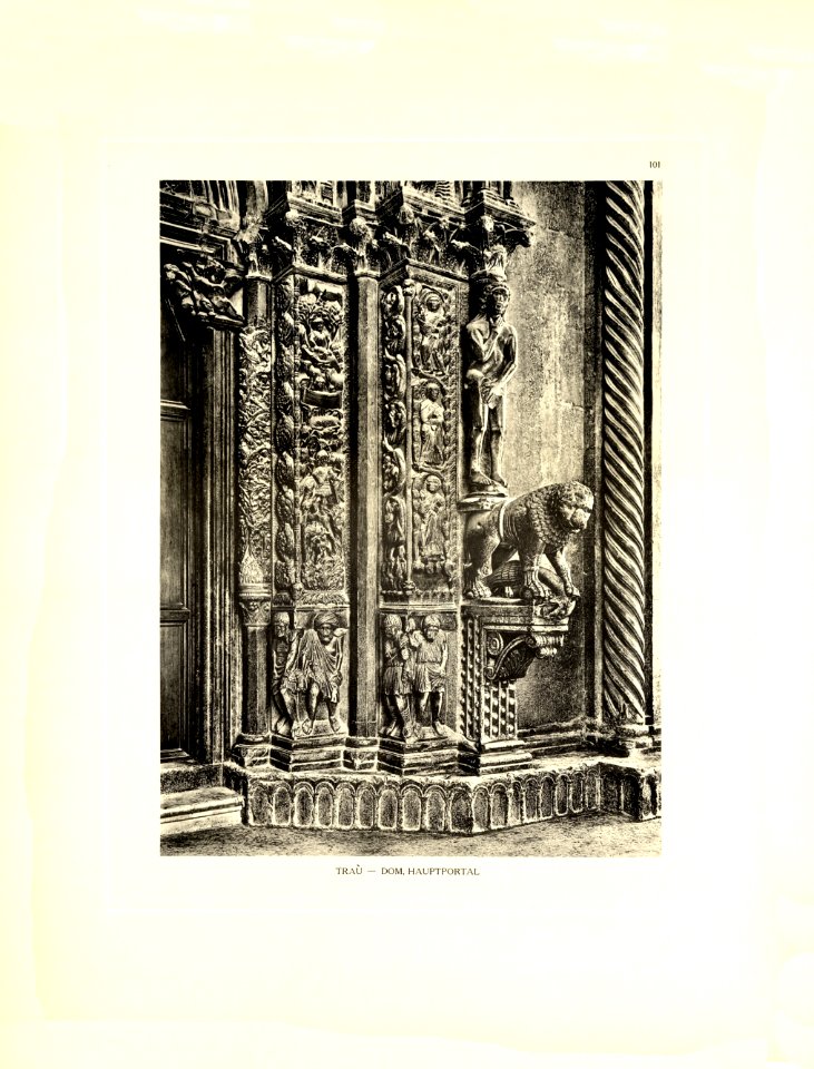 Tafel 101 Trau - Trogir - Dom, Hauptportal in der Vorhalle - Heliografie Kowalczyk 1909