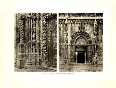 Tafel 095 Sebenico - Dom, Detail Hauptportal links, Seitenportal - Heliografie Kowalczyk 1909
