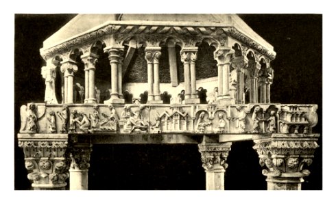 Tafel 130b Kotor - Cattaro - Dom, Detail vom Ziborienaltar - Heliografie Kowalczyk 1909