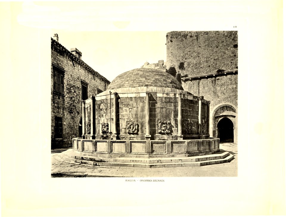 Tafel 118 Ragusa-Dubrovnik - San Onofrio-Brunnen - Heliografie Kowalczyk 1909