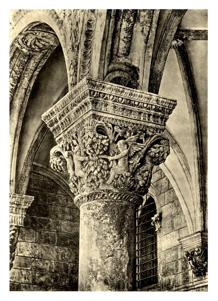 Tafel 122a Ragusa-Dubrovnik - Kapitäl von der Vorhalle Rektorenpalastes - Heliografie Kowalczyk 1909