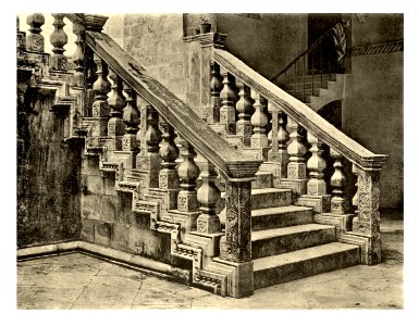 Tafel 126a Ragusa-Dubrovnik - Freitreppe im Hof des Rektorenpalastes - Heliografie Kowalczyk 1909