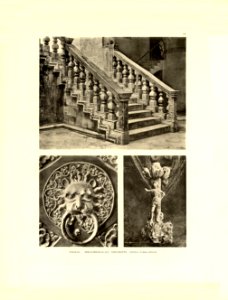 Tafel 126 Ragusa-Dubrovnik - Freitreppe im Hof des Rektorenpalastes, Türklopfer - Heliografie Kowalczyk 1909