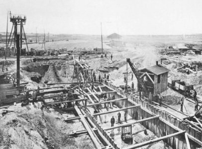 Tafel 7 – Aushub der Baugrube für Pfeiler 3. 21. Mai 1897