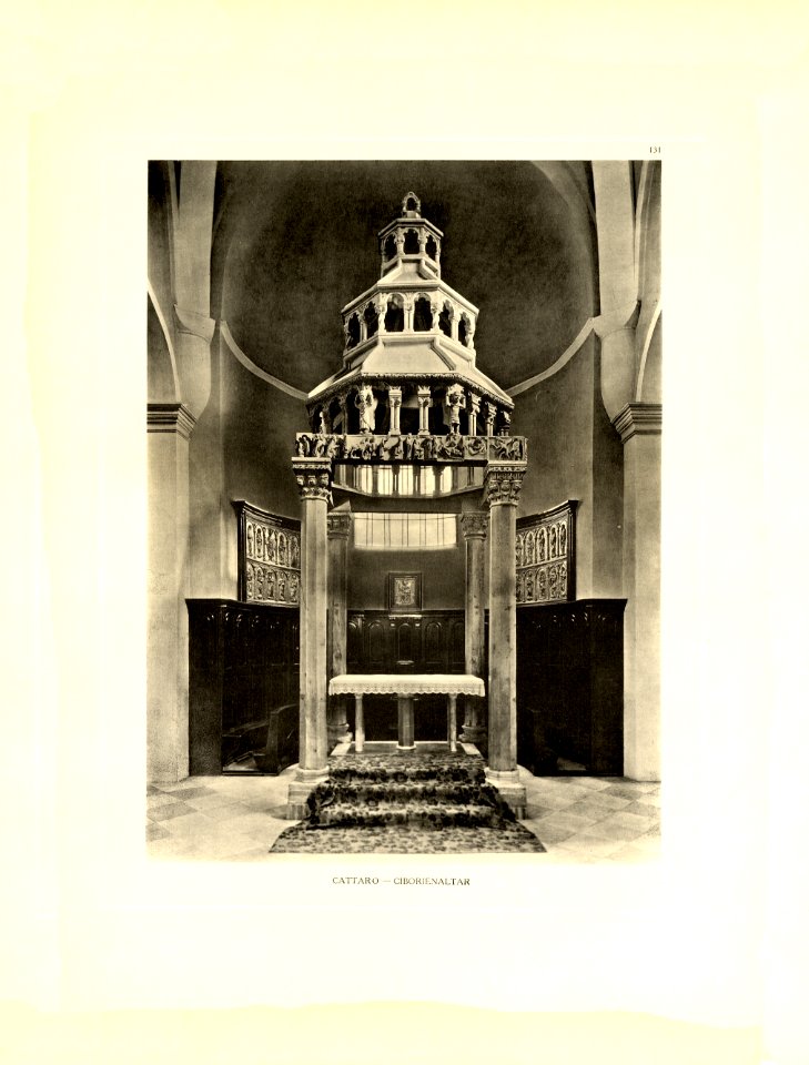 Tafel 131 Kotor - Cattaro - Dom, Ziborienaltar - Heliografie Kowalczyk 1909