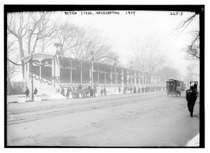 Taft Inauguration, spectators review stand, still empty, Washington, D.C LCCN2014683184