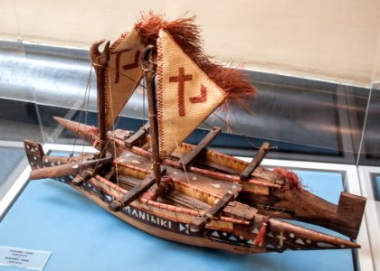 Tahiti, catamaran, model in the Vatican Museums