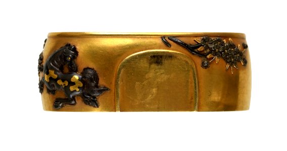 Takahashi Kiyotsugu - Fuchi with Horses and Cherry Blossoms - Walters 5112882A - Back