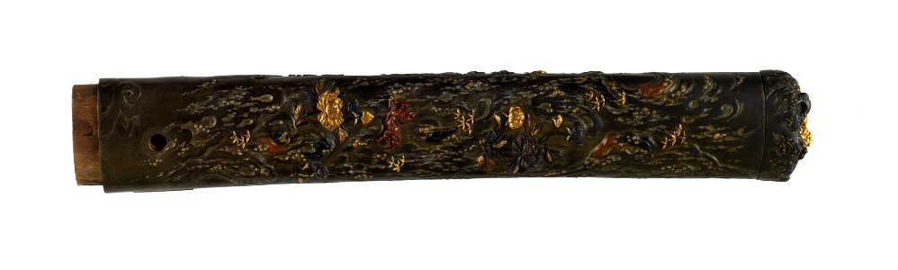 Takahashi Kiyotsugu - Tsuka with Waterfall and Chinese-style Lions - Walters 5112253B