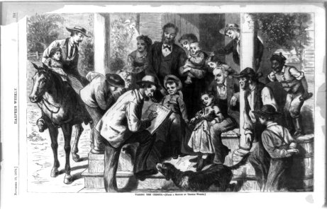 Taking the census - after sketch by Thomas Worth. LCCN93510014