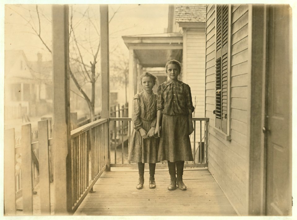 Taller girl Eunice Lambert. Other-Nellie McKinney. Been in King Mill for 2 years. LOC nclc.01648