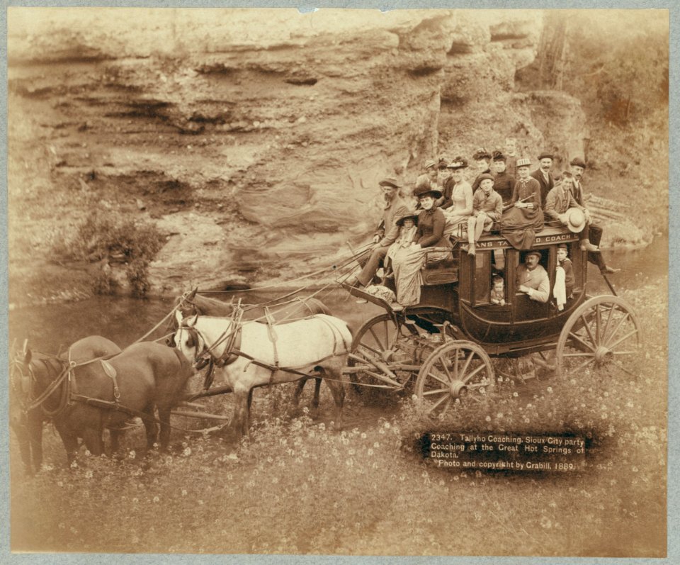 Tallyho Coaching. Sioux City party Coaching at the Great Hot Springs of Dakota LCCN99613889