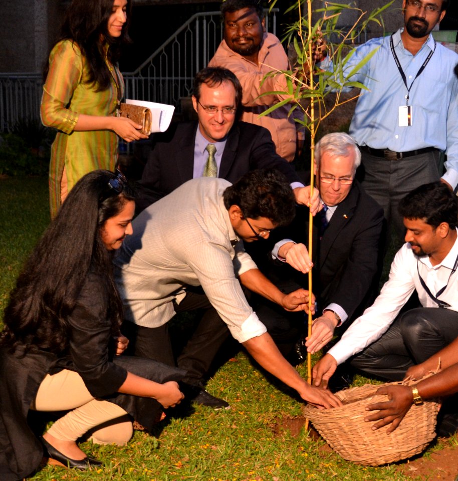 Tamil Film actor Vijay planted a tree in honor of World Environment Day at the U.S. Consulate
