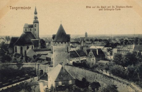 Tangermünde, Sachsen-Anhalt - Stadtansicht mit Stephanskirche und Gefängnisturm (Zeno Ansichtskarten)