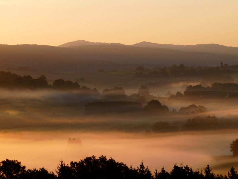 Landscape fog morning