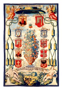 Tapet föreställande så kallad kardinalshatt - Skoklosters slott - 13518
