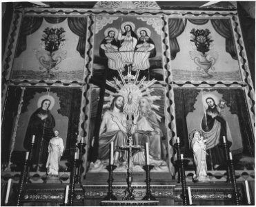 Taos County, New Mexico. Altar of church at Arroyo Seco - NARA - 521931