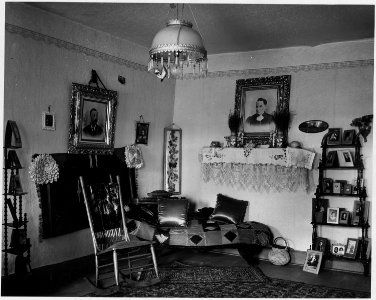 Taos County, New Mexico. Quatro de enfrente, front room, of a Taos home. Rarely opened, every ho . . . - NARA - 521902