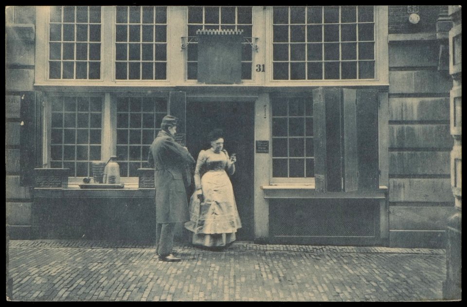 Tapperij en slijterij de gekroonde Wildemanvan Wijnand Fockink in de Pijlsteeg 31. Uitgave N.V. A.J. Nuss, Amsterdam, Afb PBKD00322000001