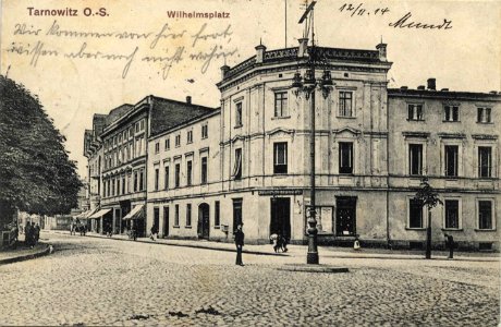 Tarnowskie Góry - ul. Krakowska oraz narożna kamienica przy pl. Wolności (1914)