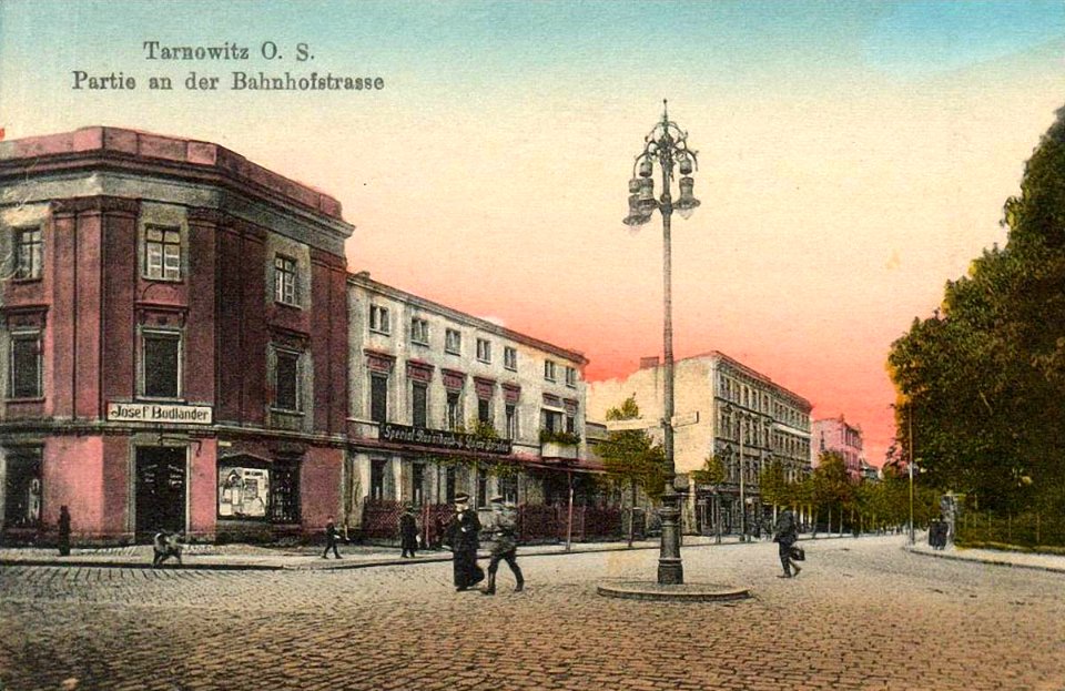 Tarnowitz O. S. Partie an der Bahnhofstrasse