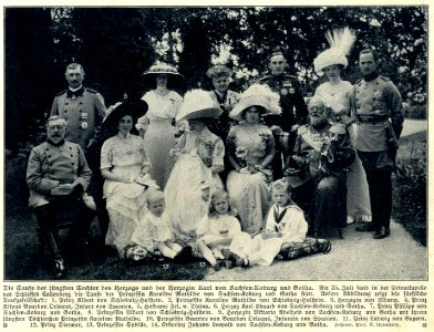 Taufe der Prinzessin Karoline Mathilde von Sachsen-Coburg und Gotha auf Schloss Callenberg, Juli 1912 photo