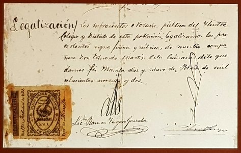 Taufschein Jesuiten Philipp1888 Beglaubigung Manila 1892 MusHistMili-Valencia (cropped)