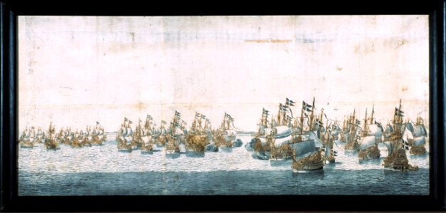 Tavla avbildande sjöslaget vid Femern 1644 - Skoklosters slott - 56551
