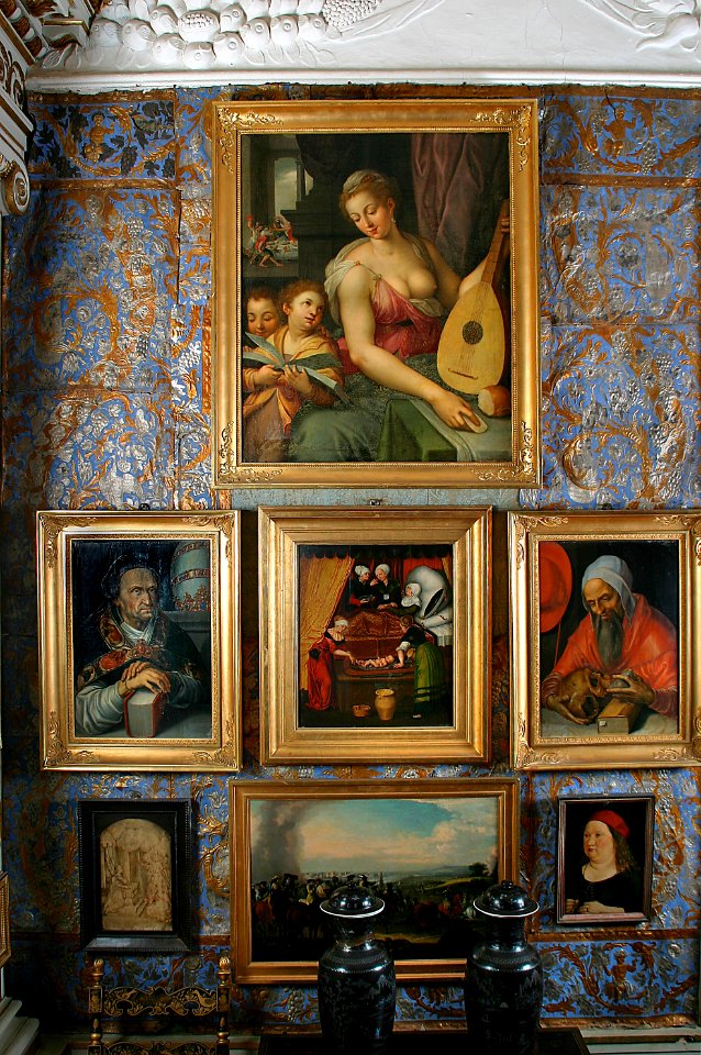 Tavla. Måleri. Musikens musa. Interiör, detalj. Vägg, Alkoven. Flera inventarie nr - Skoklosters slott - 85714