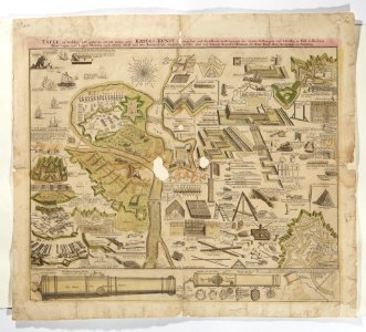 Tavla över krigskonst med artilleritillbehör, 1700-tal - Skoklosters slott - 98106