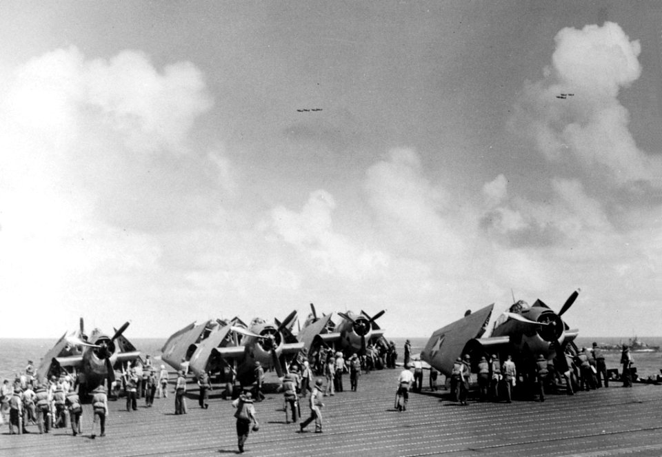 TBF-1s VT-7 on USS Wasp (CV-7) off Guadalcanal 1942