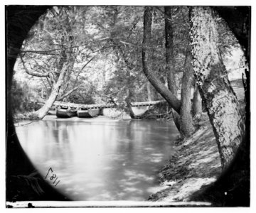Taylor's Bridge, Virginia. Pontoon bridge across the North Anna river below Taylor's bridge LOC cwpb.01379