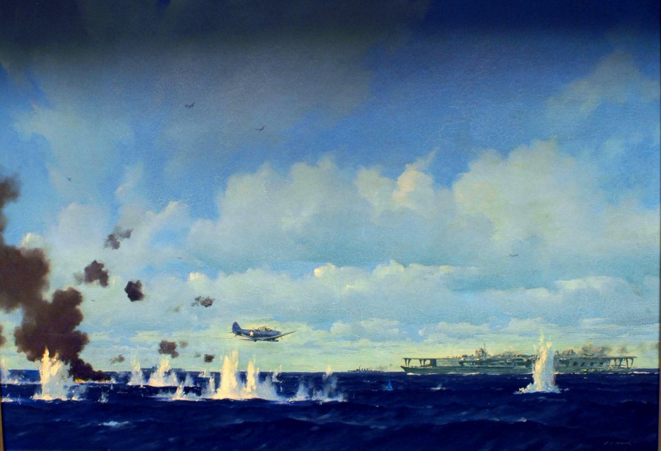 TBD attacking at Midway painting