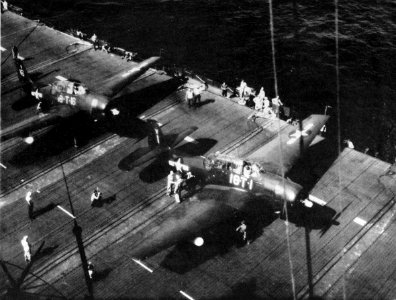 TBM-3E Avengers of VT-18 aboard USS Leyte (CV-32) in 1946