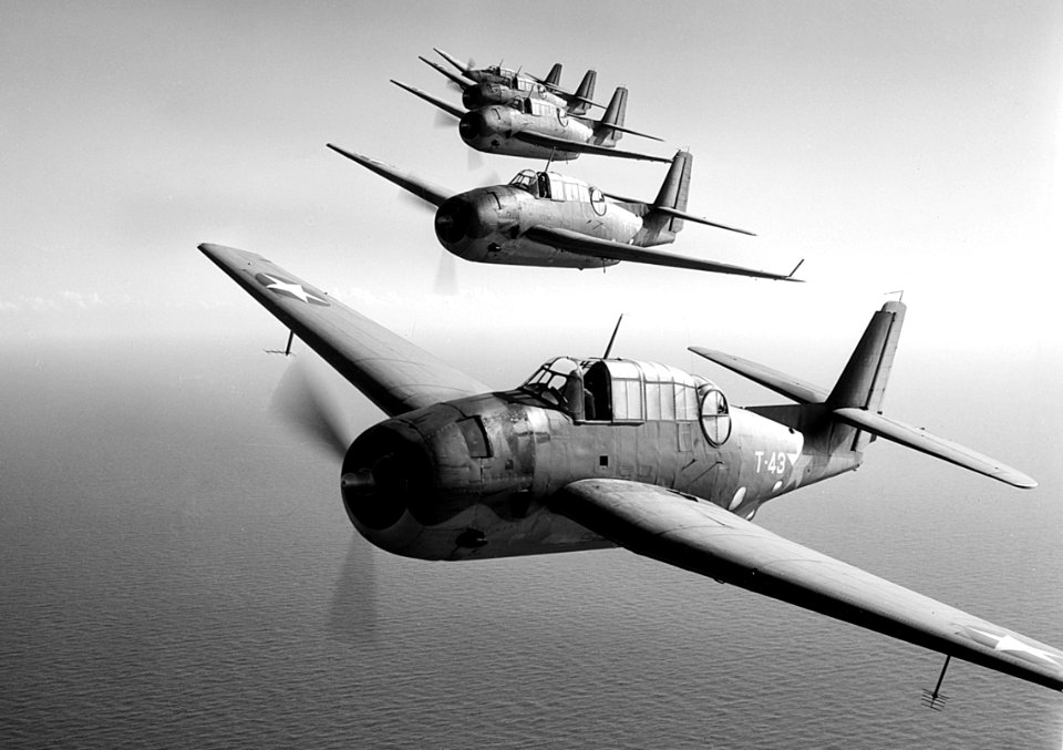 TBFs in flight off Fort Lauderdale 1943