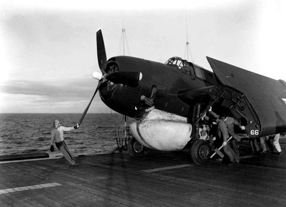 TBM-3W VC-11 on USS Badoeng Strait (CVE-116)