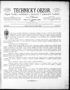 Technický obzor - 30.1.1893 - Title page