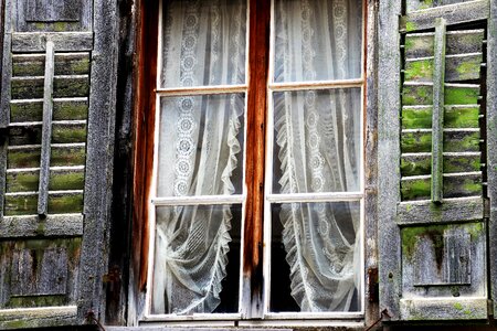 Wooden rustic window sill