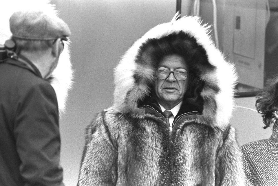 Ted Stevens attends the commissioning of the nuclear-powered strategic missile submarine USS ALASKA