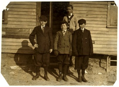 Teddy Szlosek, (Josef's Brother) (on right hand). Stanley Rogesky, 8 Joy St., Illiterate. A band boy in -10 mill. His playmates at school say he may be fourteen but not any more, and that he LOC nclc.02440