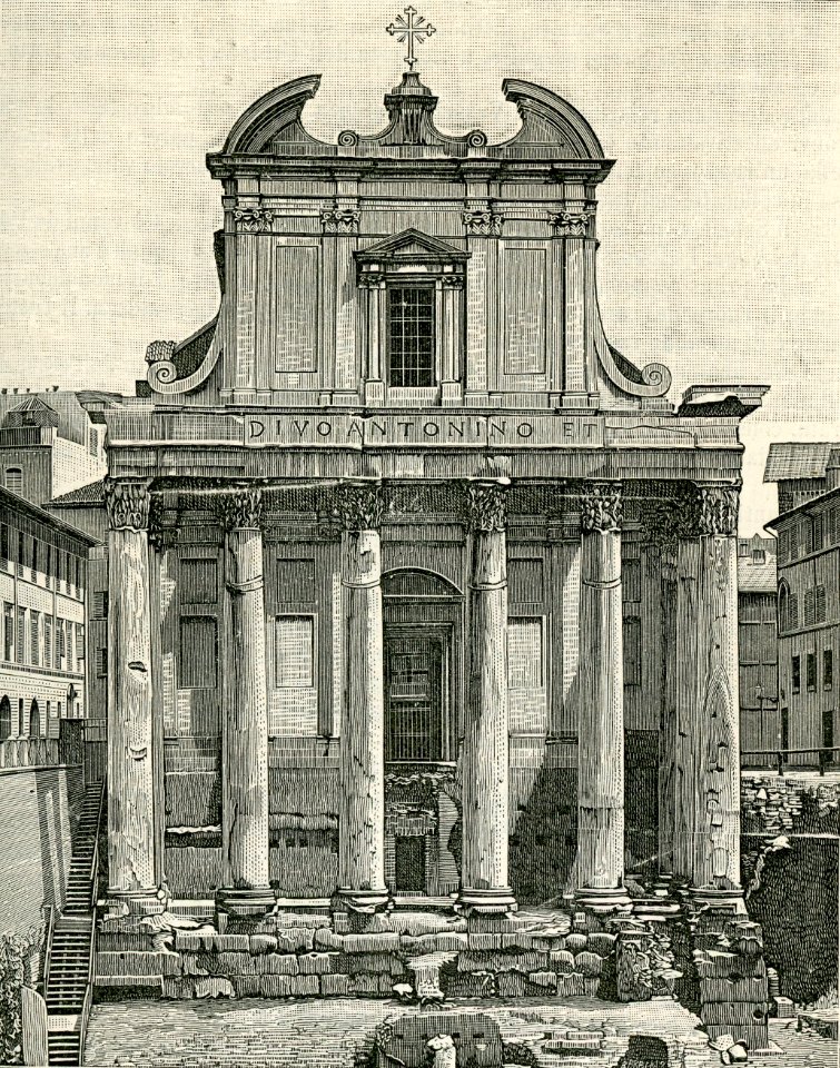 Tempio di Antonino e Faustina xilografia