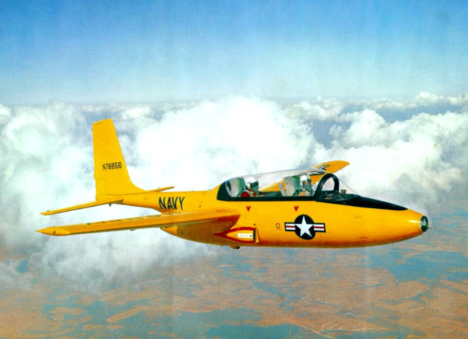 Temco TT-1 Pinto in flight (colour) c1957
