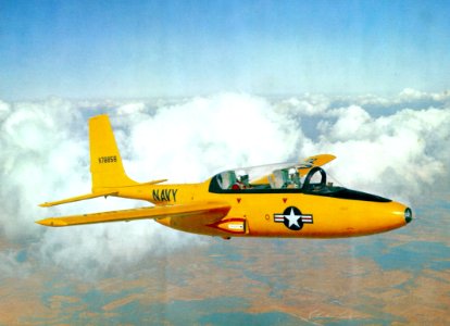 Temco TT-1 Pinto in flight (colour) c1957