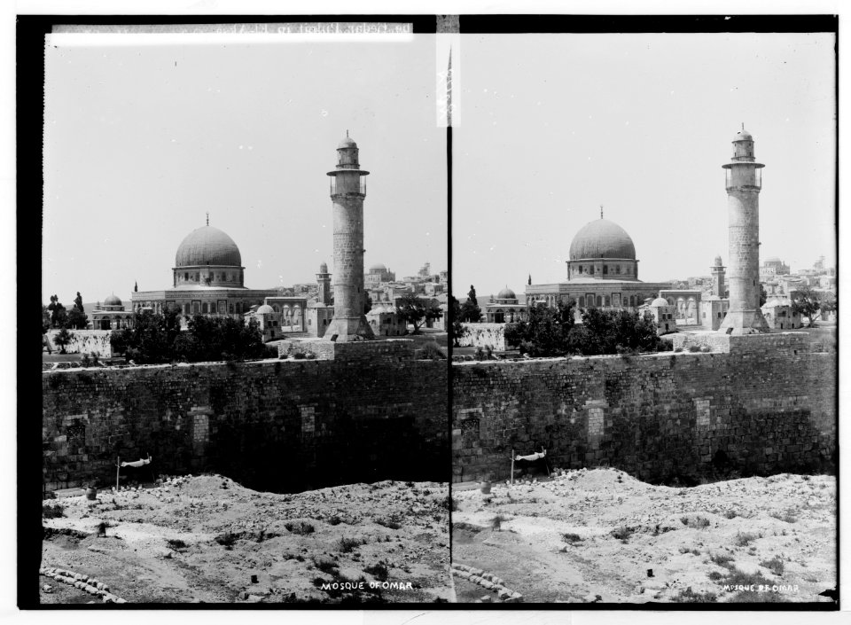 Temple area, Mosque of Omar (i.e., Dome of the Rock), etc. Mosque of Omar from St. Stephen's Gate. LOC matpc.05023