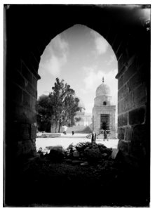 Temple area, Mosque of Omar (i.e., Dome of the Rock), etc. Fount of Kait Bey and mosque. LOC matpc.05446