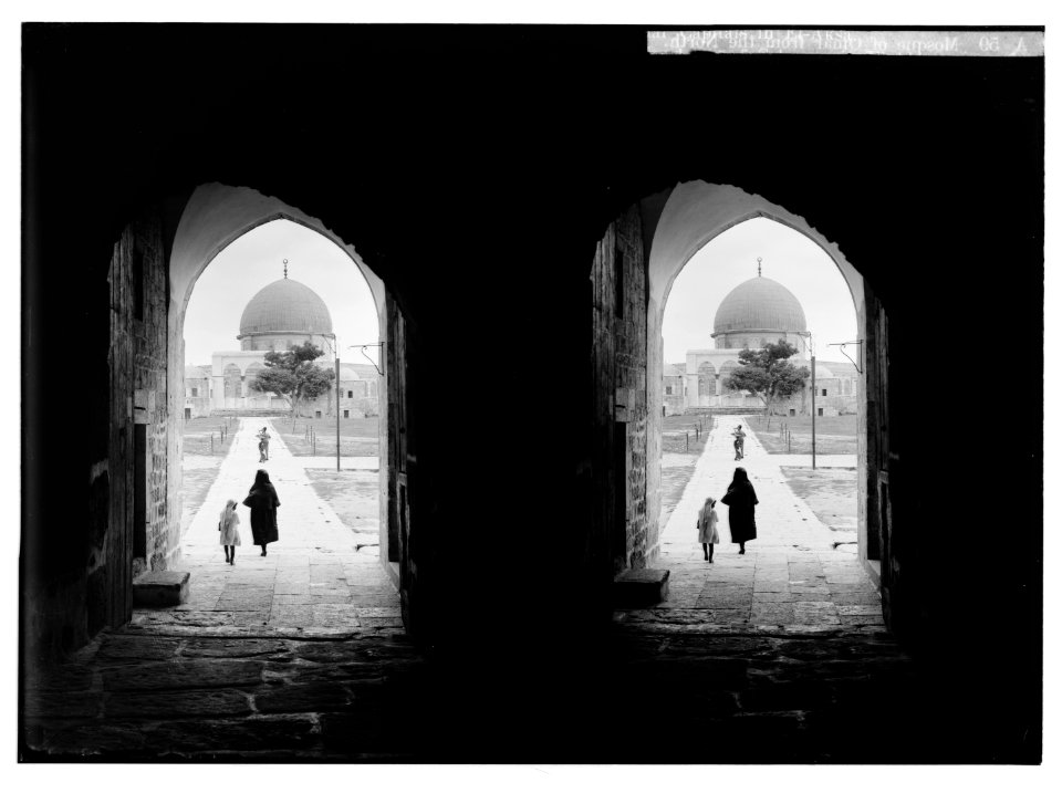 Temple area, Mosque of Omar (i.e., Dome of the Rock), etc. Mosque of Omar from the north. LOC matpc.05024