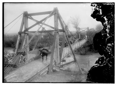 Temporary British suspension bridge over Jordan River LOC matpc.09054
